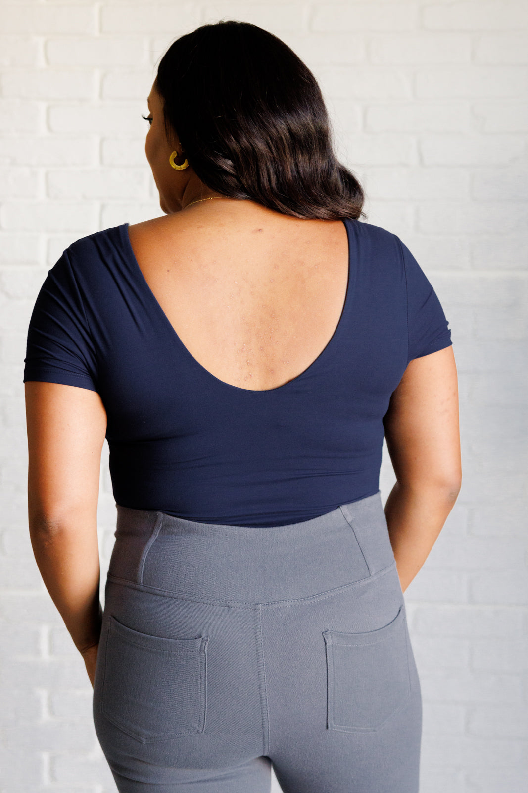 They're Not Like Us Square Neck Bodysuit in Navy Southern Soul Collectives