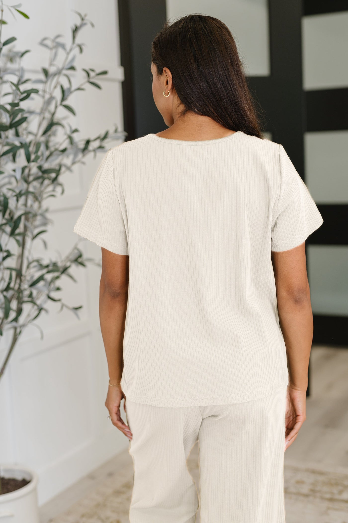 Thyme Boxy Tee in Cream