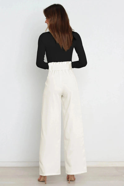 Tie Front Paperbag Wide Leg Pants  Southern Soul Collectives