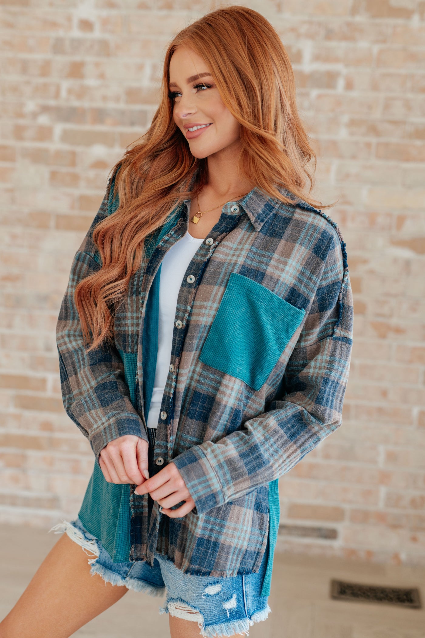 Tied for Time Thermal Plaid Button Up Womens Southern Soul Collectives