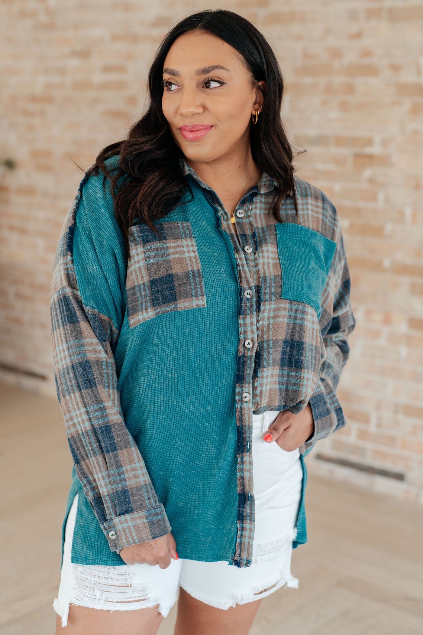 Tied for Time Thermal Plaid Button Up Womens Southern Soul Collectives