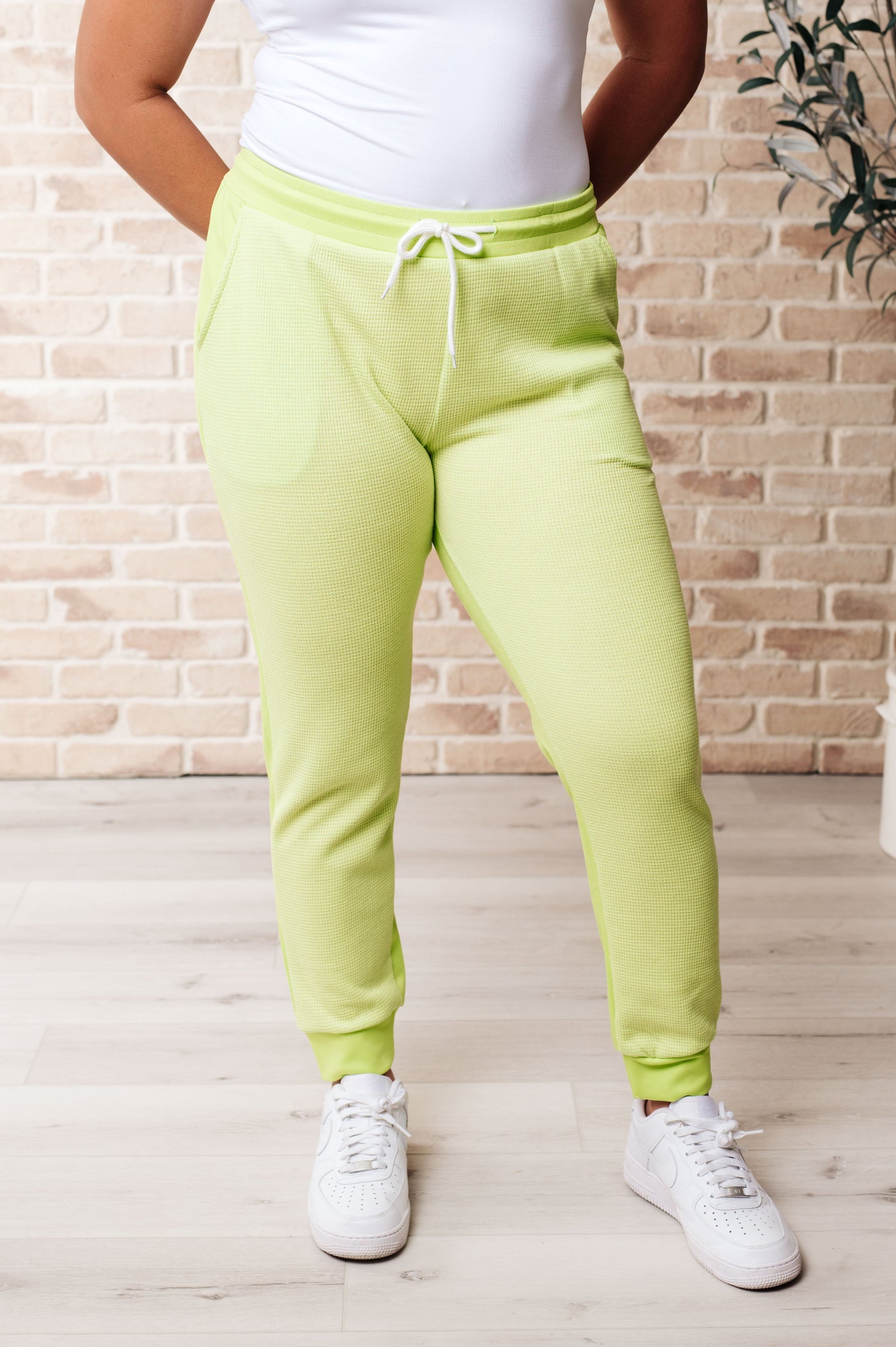 Tommy Two Tone Waffle Joggers Lime Southern Soul Collectives