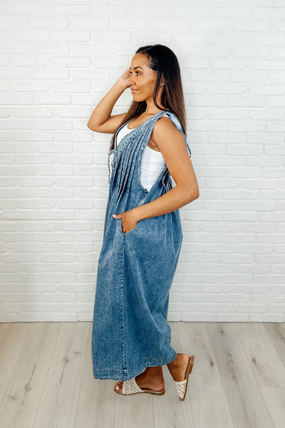 Too Cool For Fools Wide Leg Jumpsuit in Denim Southern Soul Collectives
