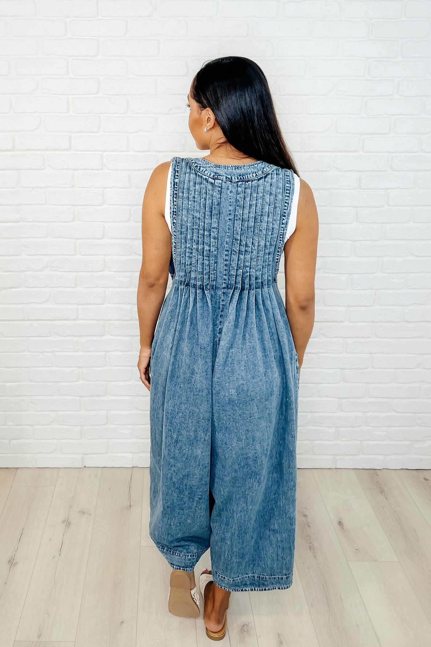 Too Cool For Fools Wide Leg Jumpsuit in Denim Southern Soul Collectives