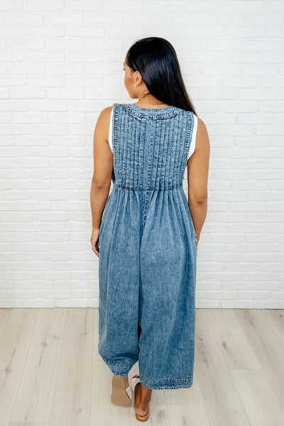 Too Cool For Fools Wide Leg Jumpsuit in Denim Southern Soul Collectives
