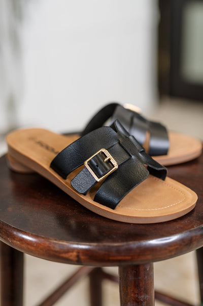 Torvi Black Slip on Sandals Southern Soul Collectives