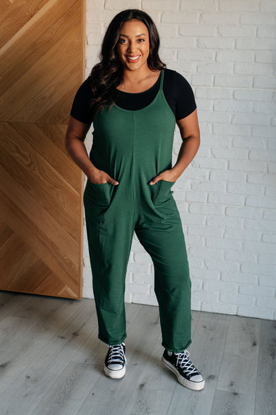 Totally Me Spaghetti Strap Jumpsuit in Dark Green Southern Soul Collectives