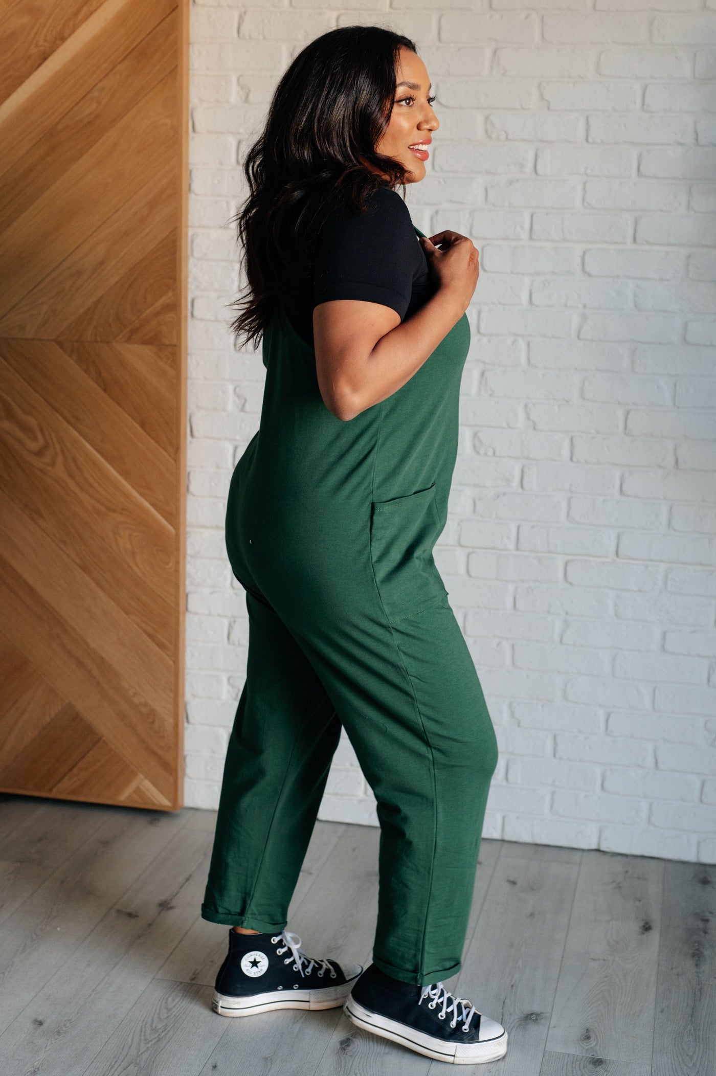 Totally Me Spaghetti Strap Jumpsuit in Dark Green Southern Soul Collectives