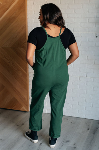 Totally Me Spaghetti Strap Jumpsuit in Dark Green Southern Soul Collectives