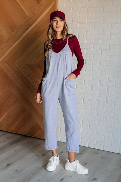 Totally Me Spaghetti Strap Jumpsuit in Heather Grey Southern Soul Collectives