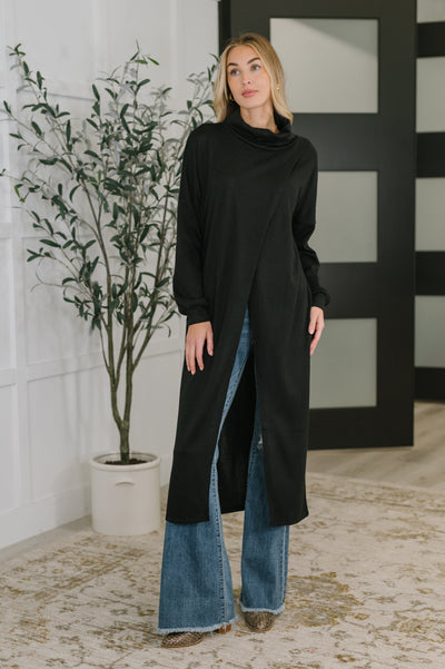 Travel City Scape Turtle Neck Tunic in Black Southern Soul Collectives