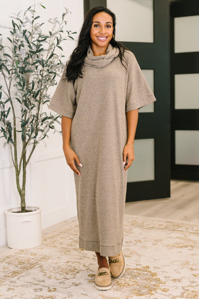 Travel Envy Ribbed Knit Dress in Light Coco Southern Soul Collectives