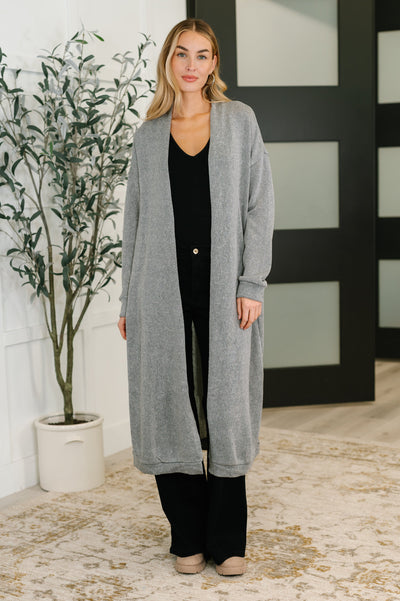 Travel Hideaway Open Front Cardigan in Soft Grey Southern Soul Collectives