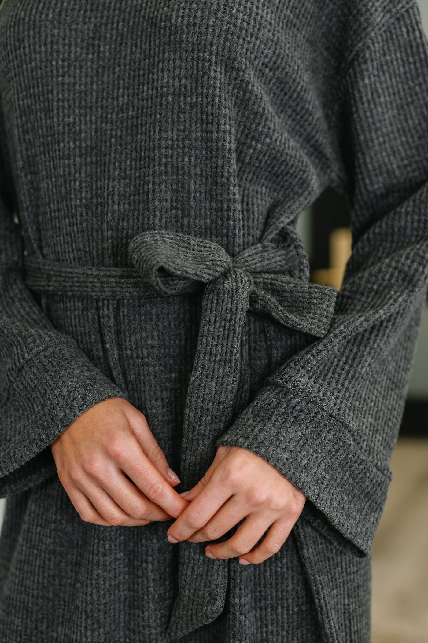 Travel Plush Knit Dress in Charcoal Southern Soul Collectives