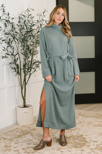 Travel Plush Knit Dress in Soft Teal Southern Soul Collectives