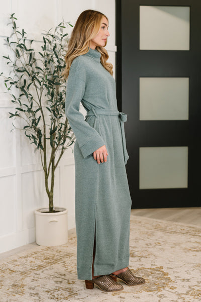 Travel Plush Knit Dress in Soft Teal Southern Soul Collectives