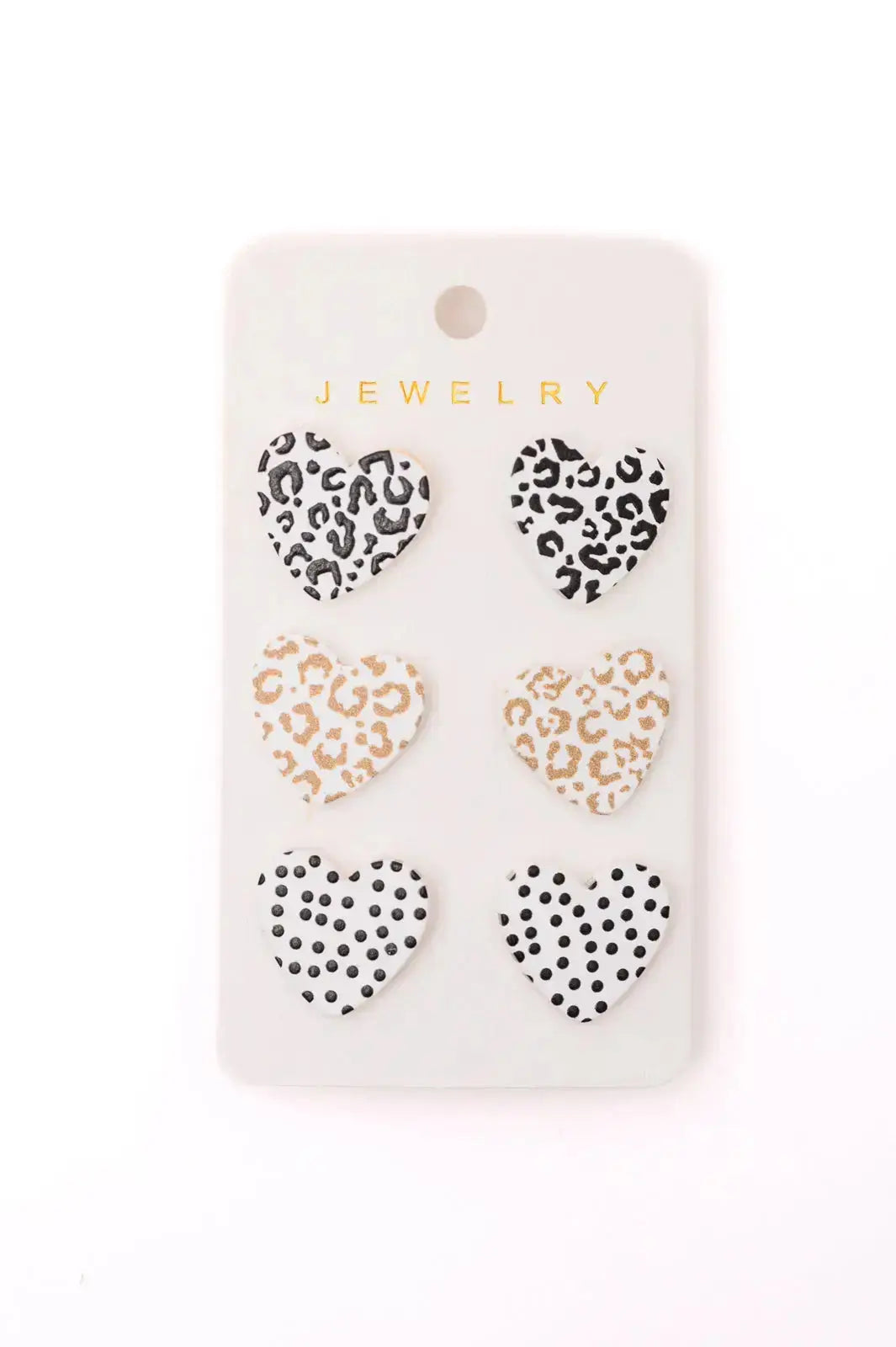 Triple Hearts Studs in Animal Womens Southern Soul Collectives