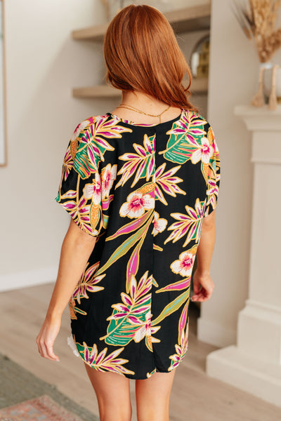 Tropical Bouquet V-Neck Top Southern Soul Collectives