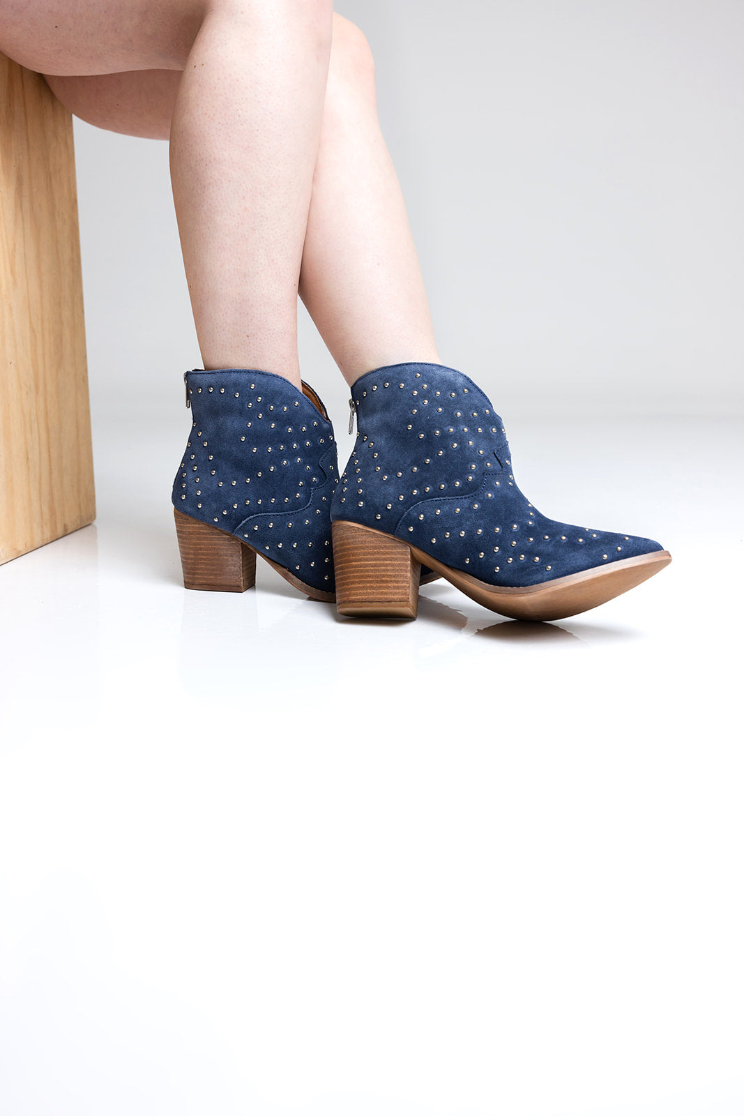 Twilight Studded Heeled Ankle Boot in Black Southern Soul Collectives