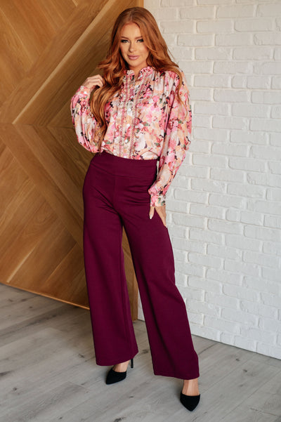 Magic Wide Leg Pants in Wine Southern Soul Collectives