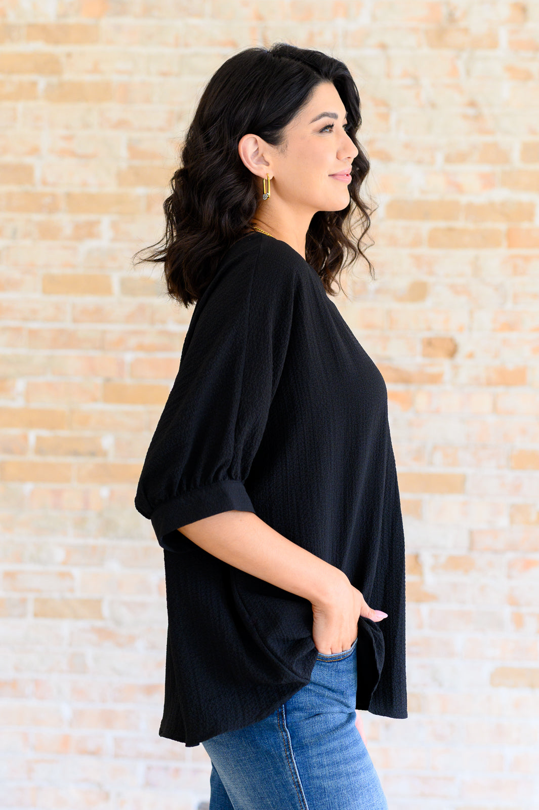 Up For Anything V-Neck Blouse in Black Southern Soul Collectives