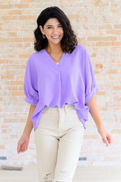 Up For Anything V-Neck Blouse in Lavender Southern Soul Collectives