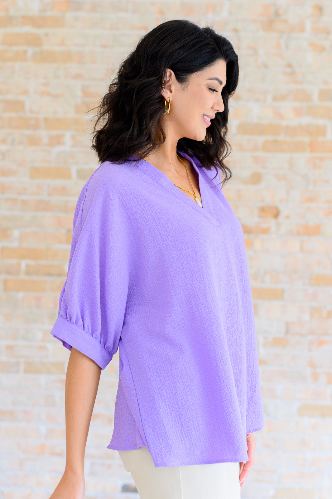 Up For Anything V-Neck Blouse in Lavender Southern Soul Collectives