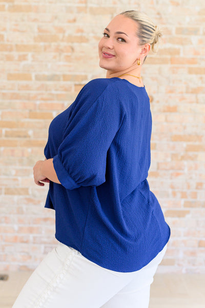 Up For Anything V-Neck Blouse in Navy Southern Soul Collectives