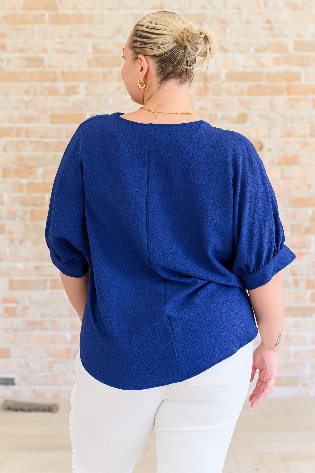 Up For Anything V-Neck Blouse in Navy Southern Soul Collectives