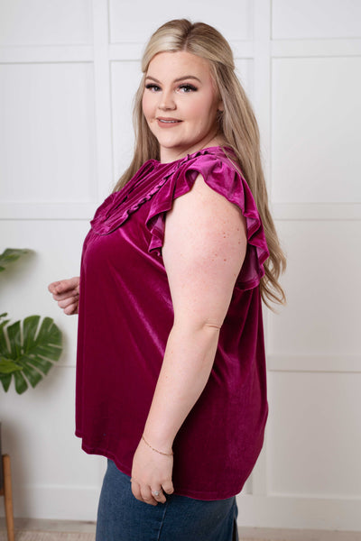 Velveteen Queen Blouse in Magenta Southern Soul Collectives