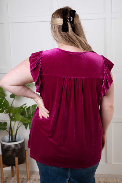 Velveteen Queen Blouse in Magenta Southern Soul Collectives