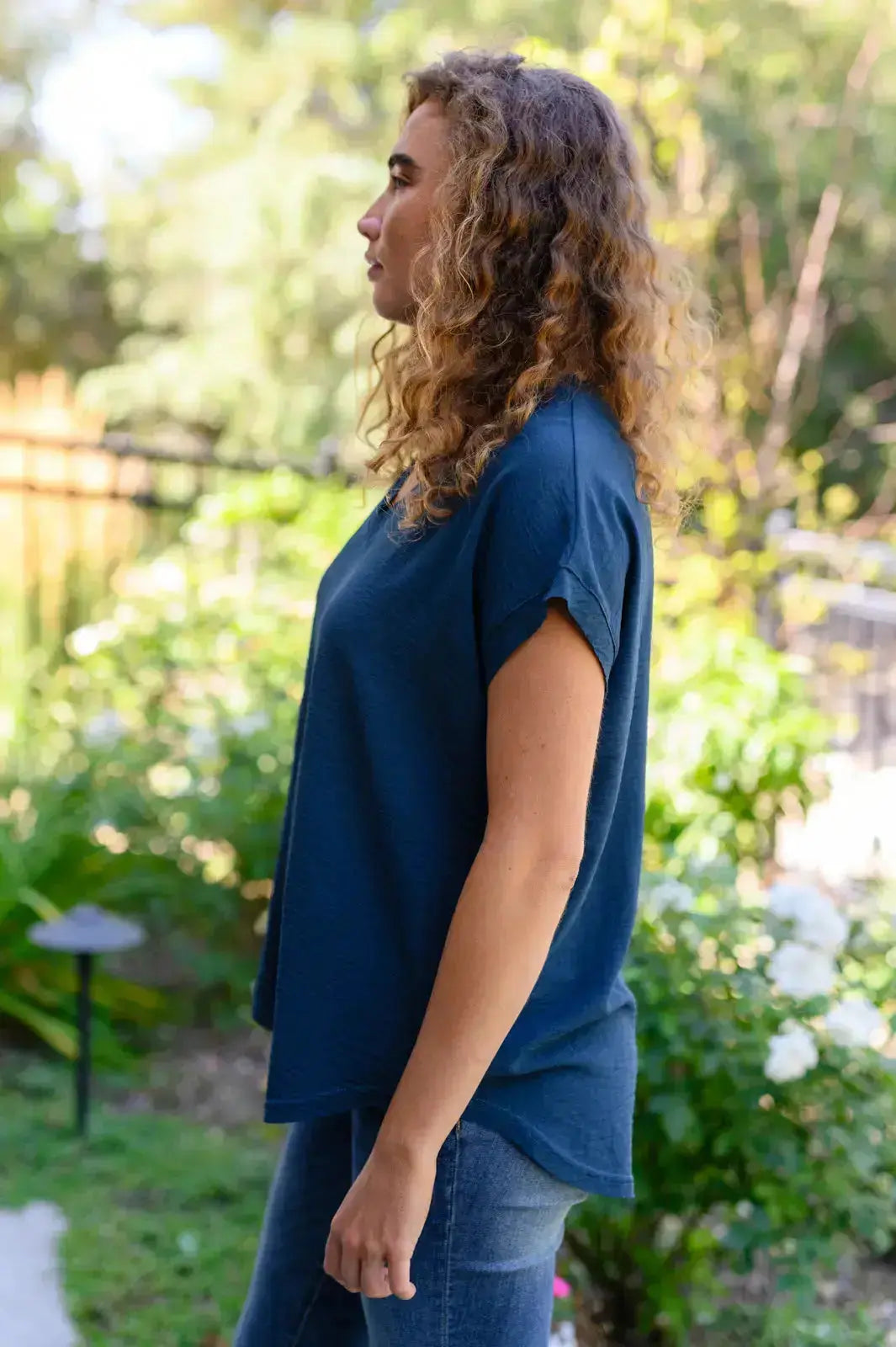 Very Much Needed V-Neck Top in Teal Womens Southern Soul Collectives