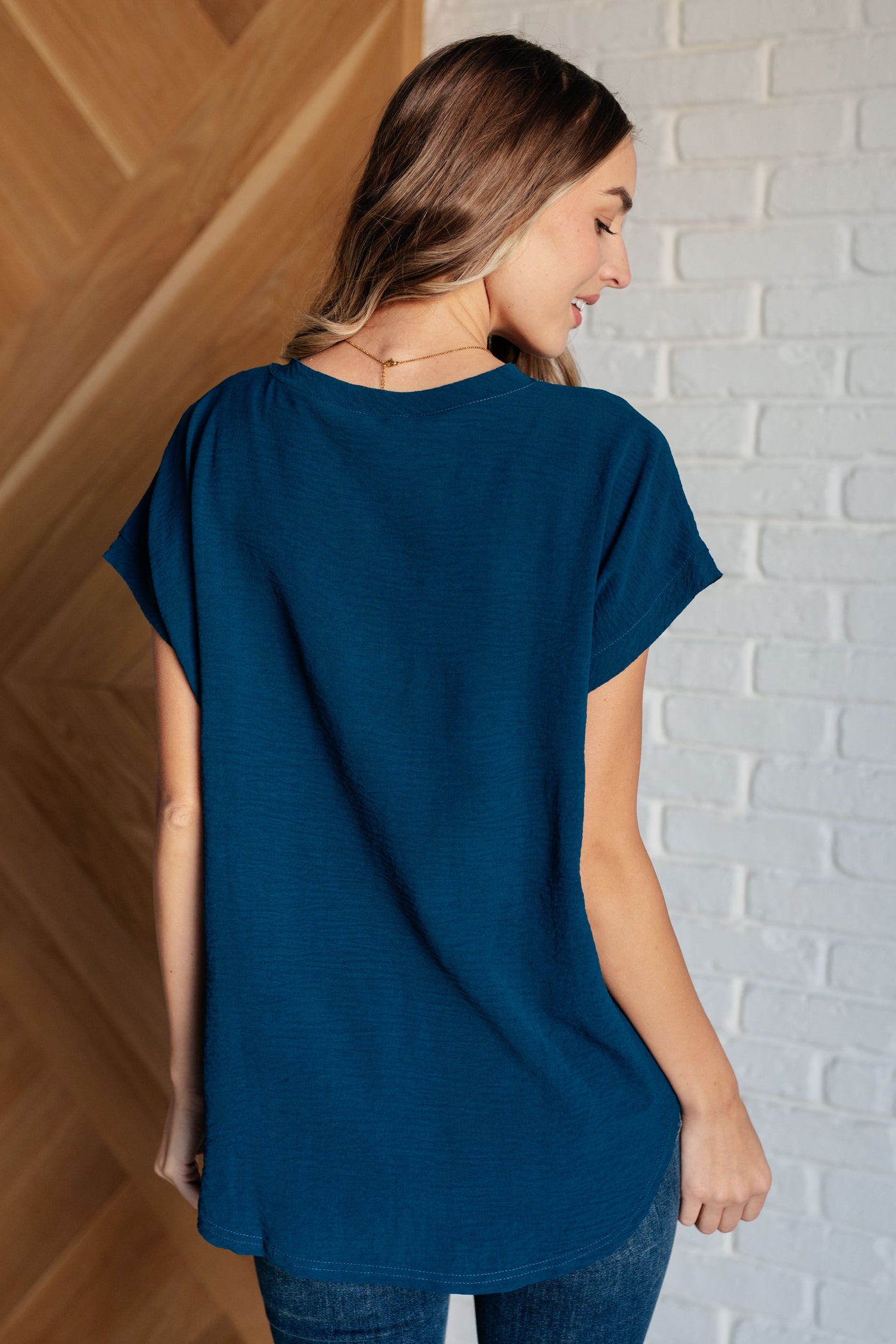 Very Much Needed V-Neck Top in Teal Southern Soul Collectives