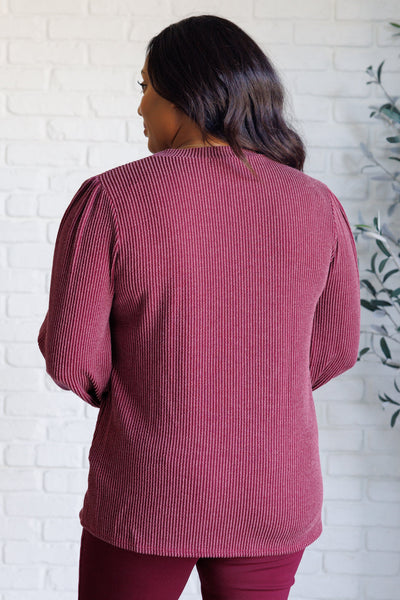 When the Sun Goes Down Mineral Wash Ribbed Knit Top in Wine Southern Soul Collectives