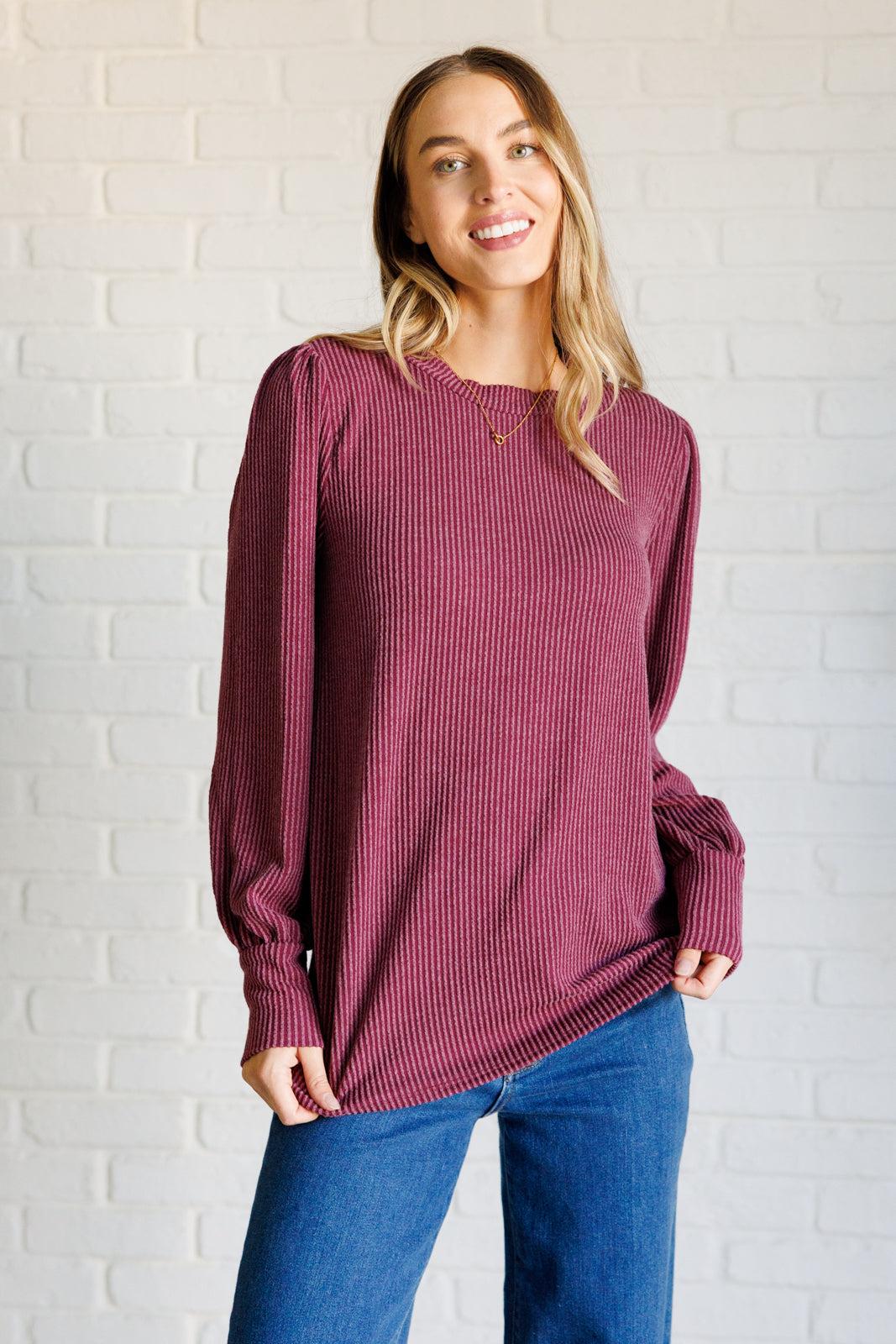 When the Sun Goes Down Mineral Wash Ribbed Knit Top in Wine Southern Soul Collectives