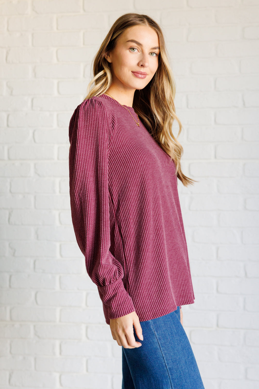 When the Sun Goes Down Mineral Wash Ribbed Knit Top in Wine Southern Soul Collectives