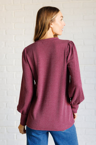 When the Sun Goes Down Mineral Wash Ribbed Knit Top in Wine Southern Soul Collectives