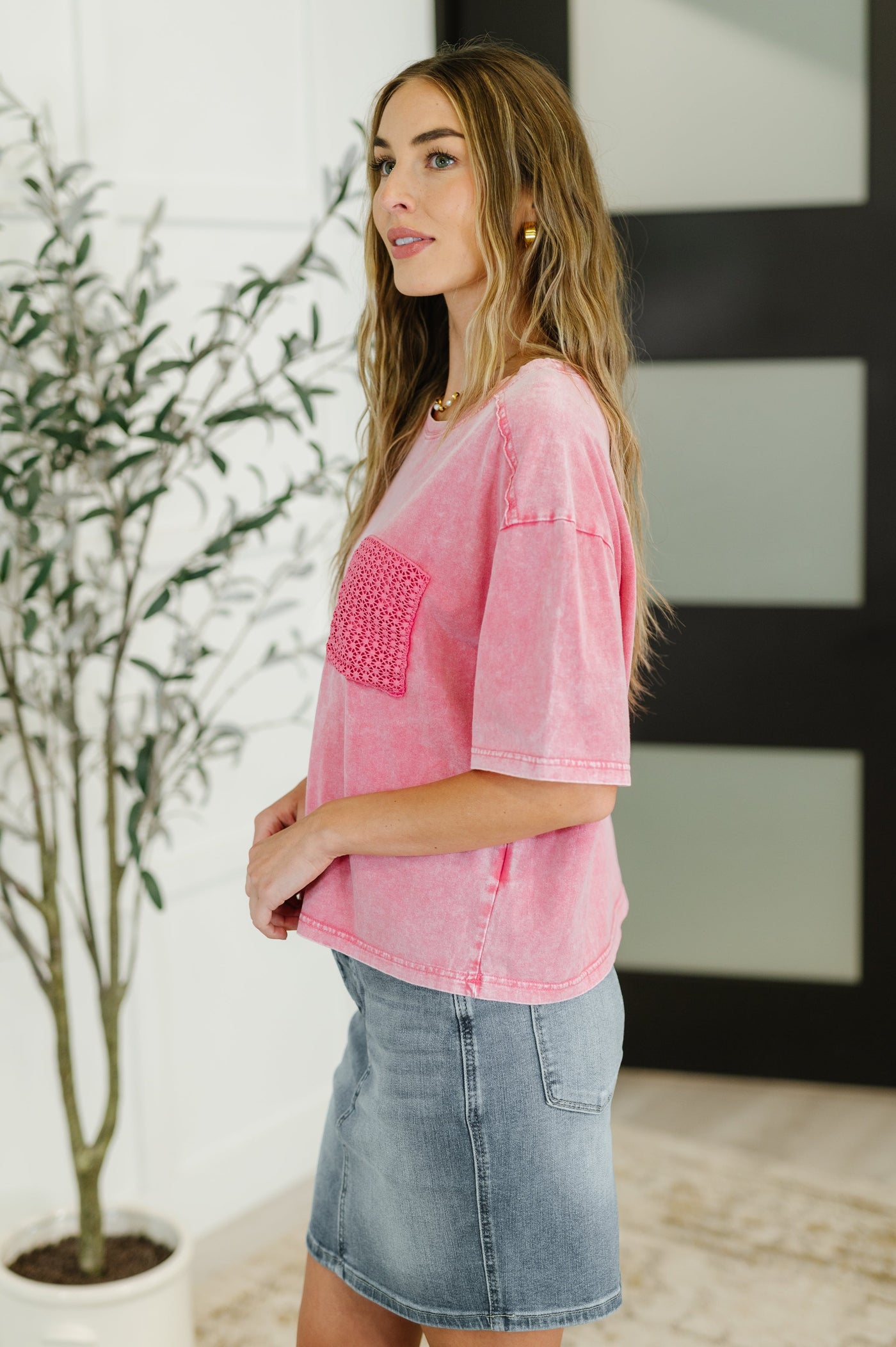 Who's That Girl Crochet Pocket T-Shirt Southern Soul Collectives