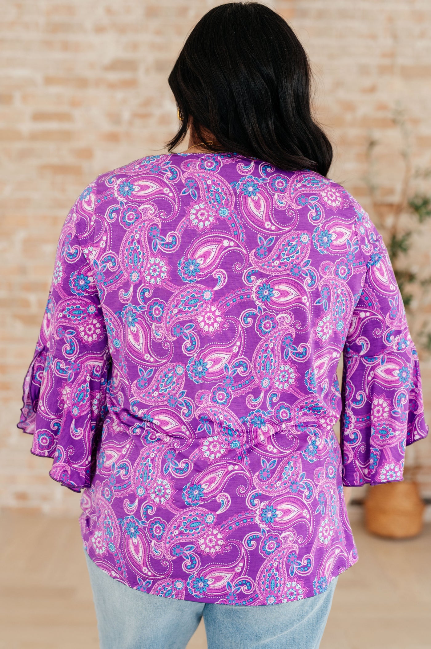 Willow Bell Sleeve Top in Lavender Paisley Southern Soul Collectives