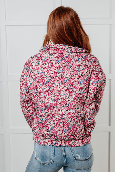 Wish Me Well Floral Printed Puffer Jacket in Cream Multi Southern Soul Collectives