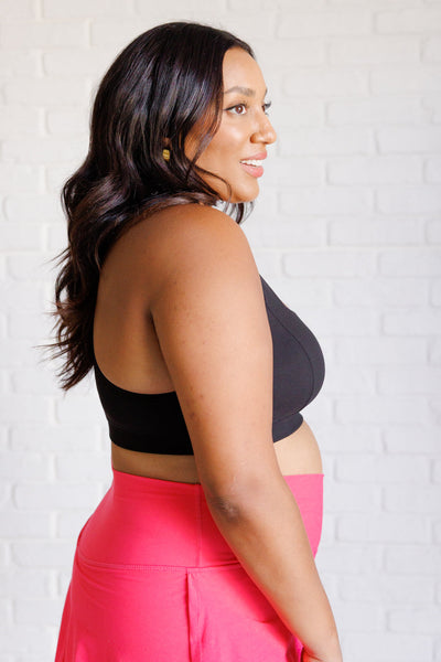 Working Out My Ego Cross Back Sports Bra in Black Southern Soul Collectives