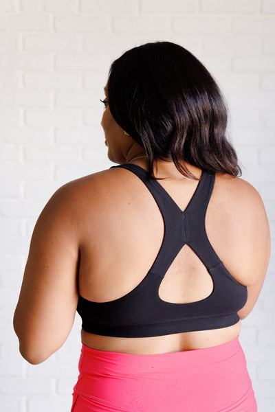 Working Out My Ego Cross Back Sports Bra in Black Southern Soul Collectives