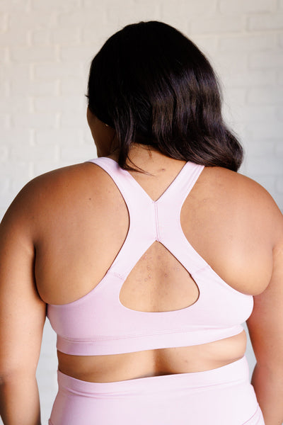 Working Out My Ego Cross Back Sports Bra in Mauve Peony Southern Soul Collectives