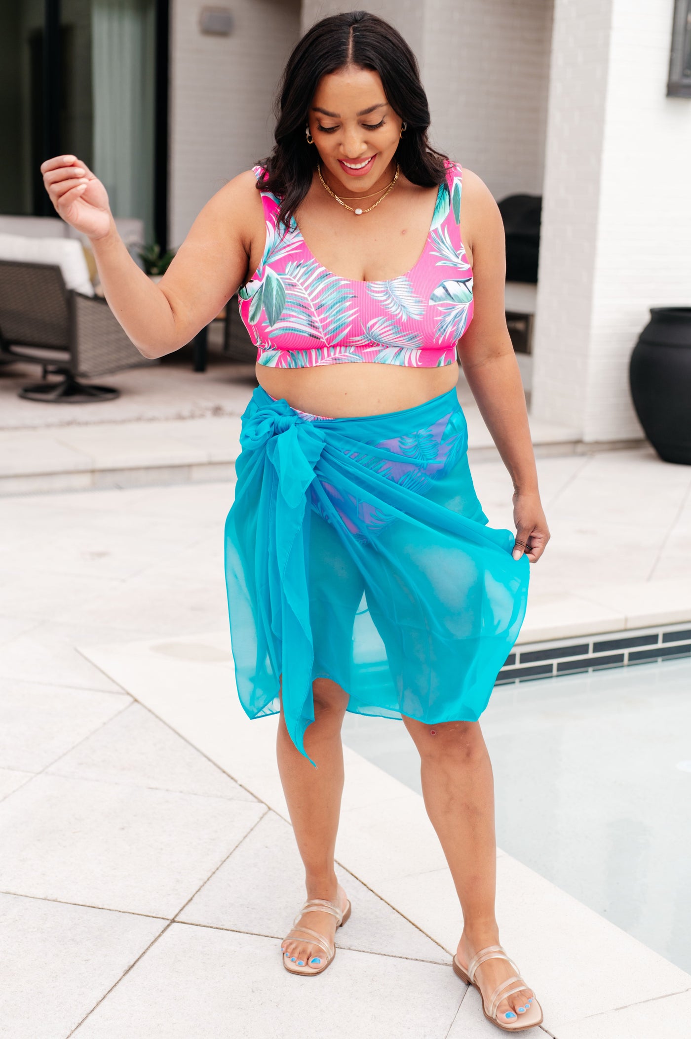 Wrapped In Summer Versatile Swim Cover in Teal Southern Soul Collectives
