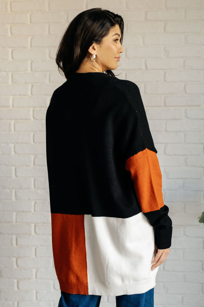 Writer's Block Color Block Open Front Cardigan Southern Soul Collectives