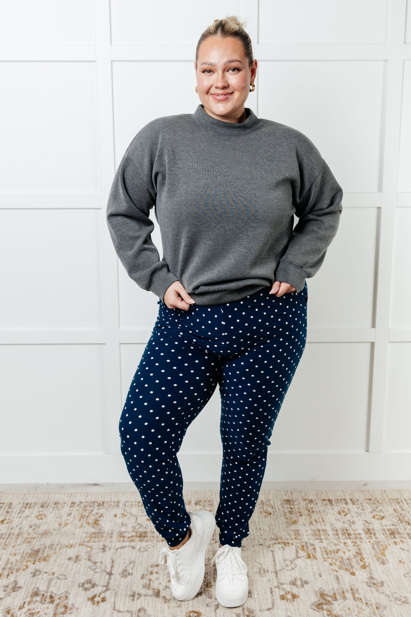 Your New Favorite Joggers in White Polka Dot Southern Soul Collectives