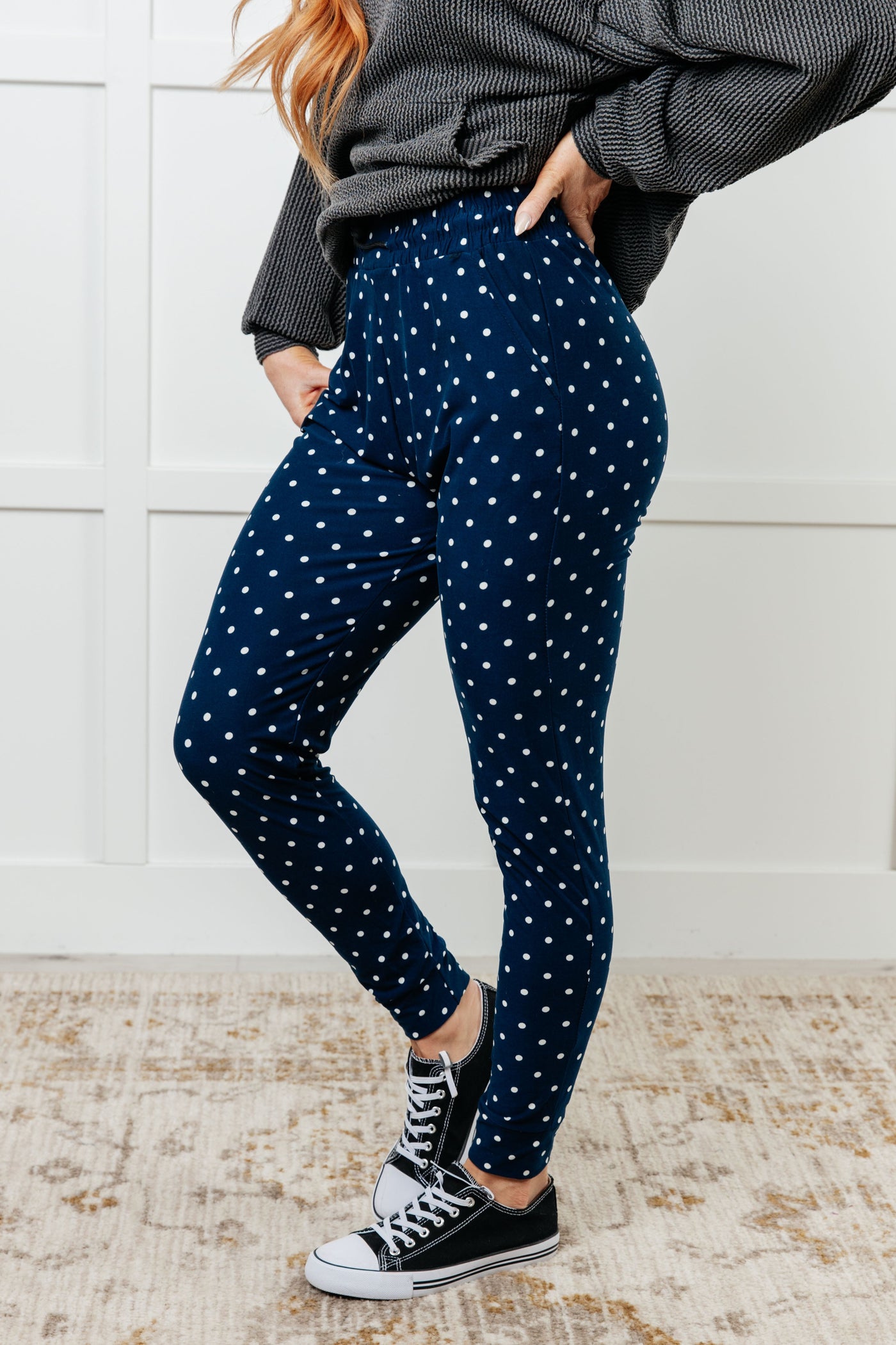 Your New Favorite Joggers in White Polka Dot Southern Soul Collectives