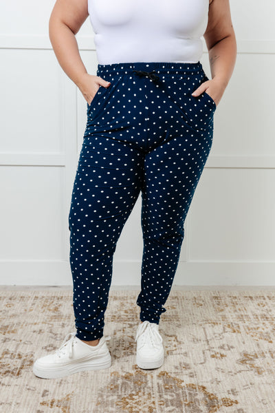 Your New Favorite Joggers in White Polka Dot Southern Soul Collectives