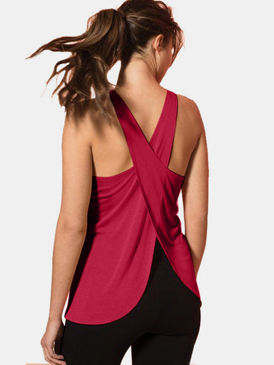 Crisscross Back Scoop Neck Active Tank in Multiple Colors Southern Soul Collectives