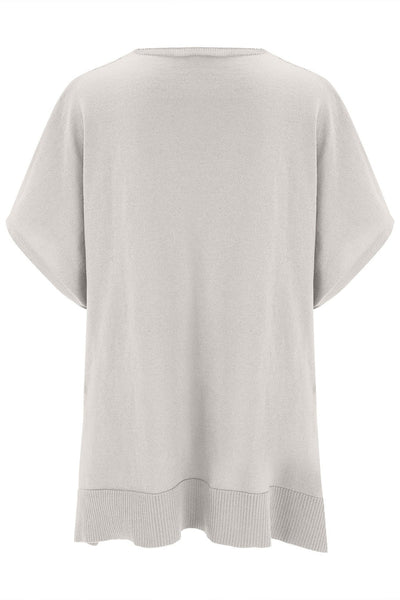 Slit V-Neck Half Sleeve Knit Top Southern Soul Collectives